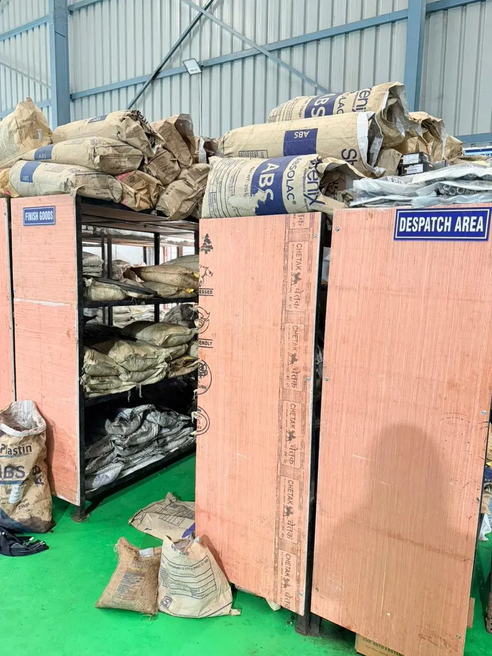 Finish goods and despatch area with labelled bins