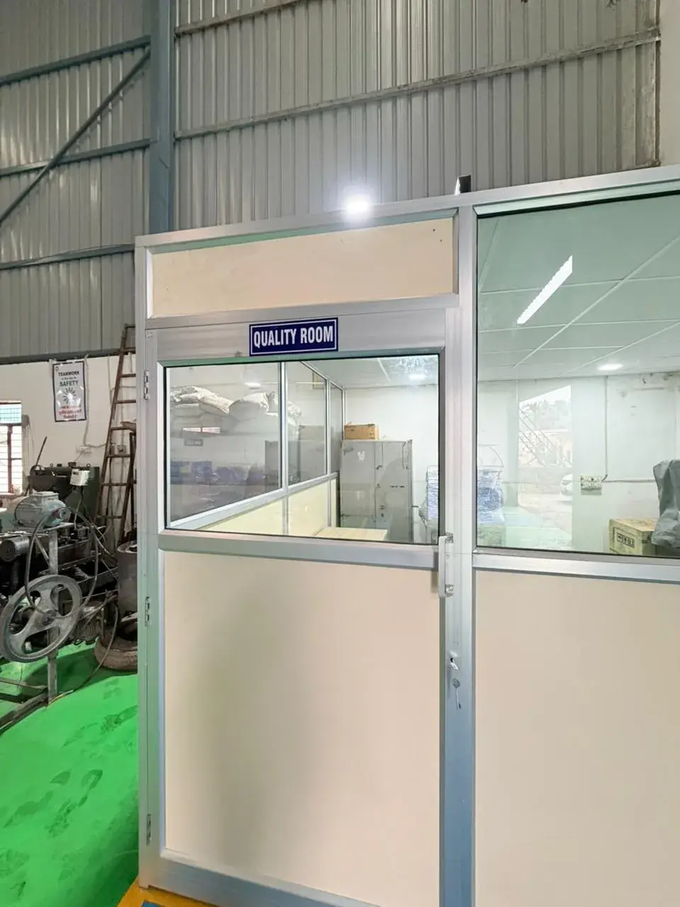 VMP in-house quality room enclosure on the shop floor